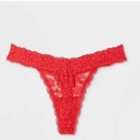 NWT Auden Women’s Allover Lace Thong size 1X 16-18 Color Red - Picture 1 of 7
